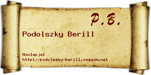 Podolszky Berill névjegykártya